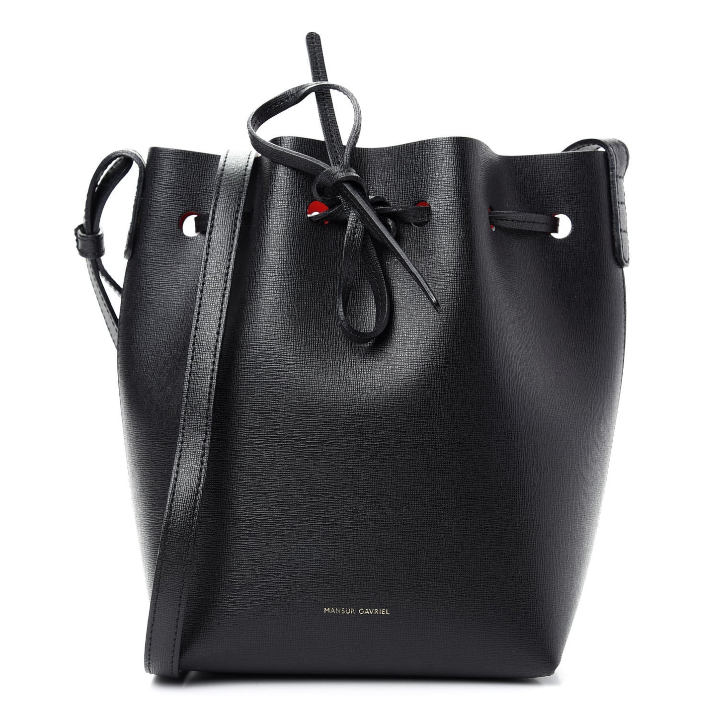Saffiano Mini Bucket Bag Black Flamma