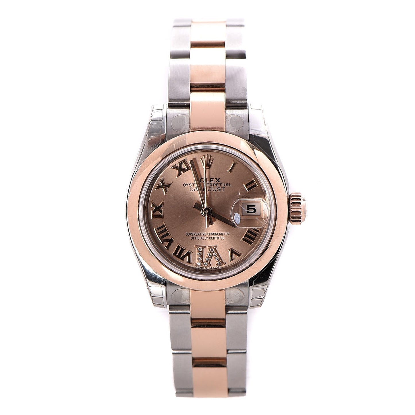 Stainless Steel 18K Everose Gold 26mm Oyster Perpetual Datejust Watch Pink Roman 179161