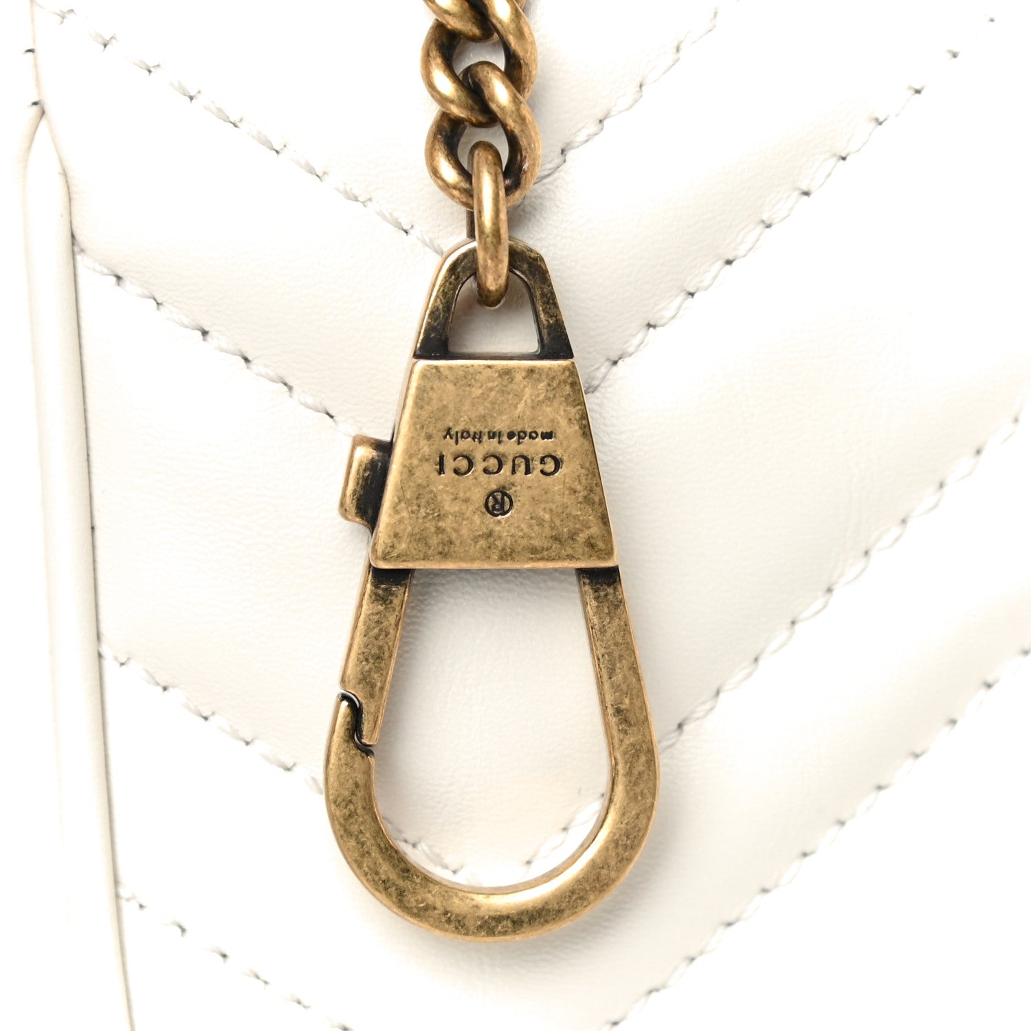 Gucci Calfskin Matelasse Super Mini GG Marmont Shoulder Bag White 8 of 12