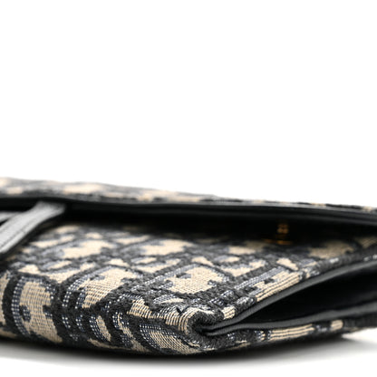 Christian Dior Oblique Saddle Chain Long Wallet Blue 11 of 15