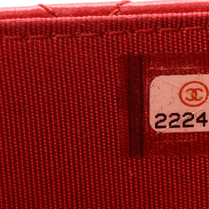 Chanel Lambskin Quilted Boy Wallet On Chain WOC Red 8 of 21