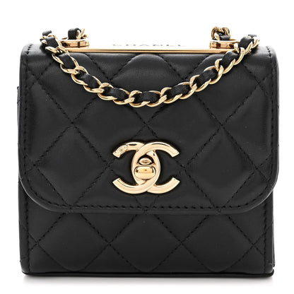 Chanel Lambskin Quilted Mini Trendy CC Chain Wallet Black 1 of 11