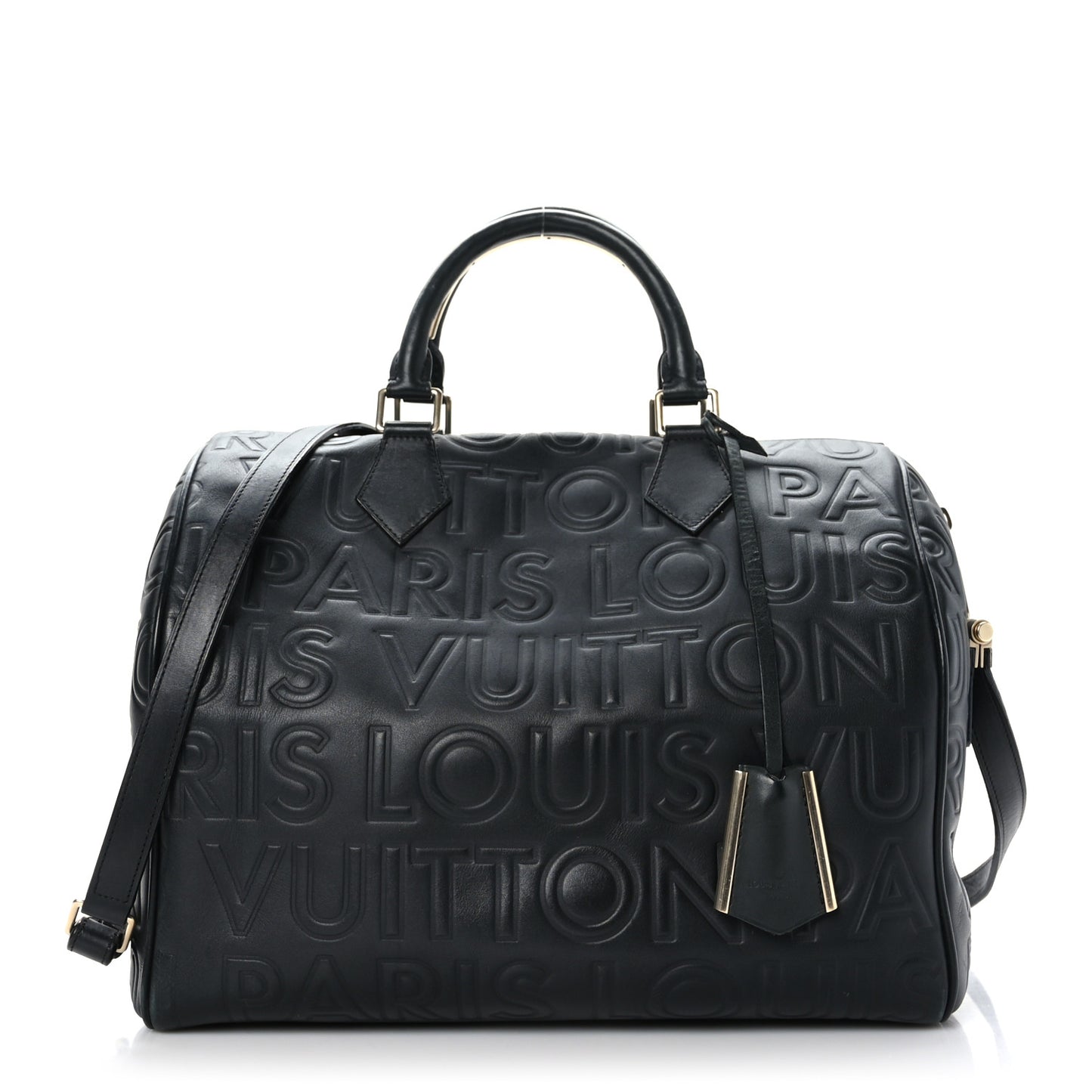 Calfskin Embossed Speedy Cube 30 Black