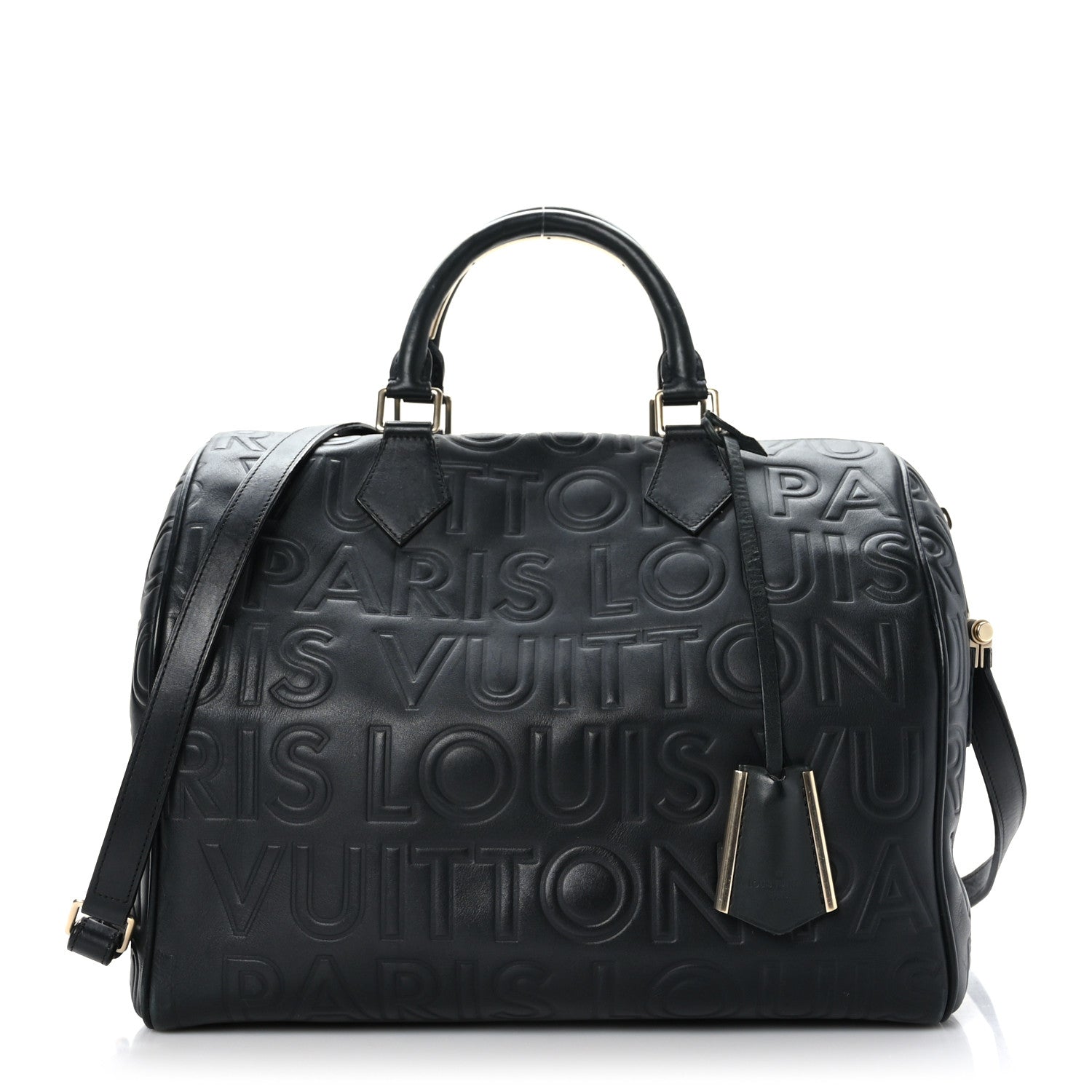 Louis Vuitton Calfskin Embossed Speedy Cube 30 Black 1 of 9