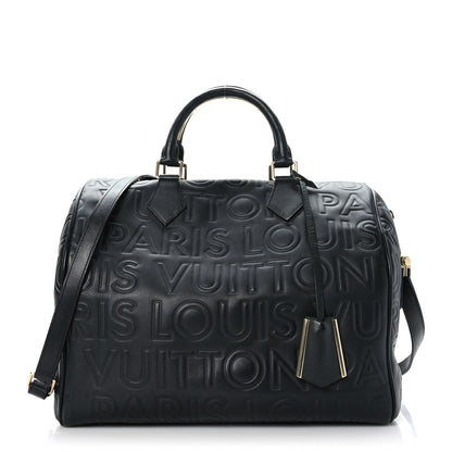 Louis Vuitton Calfskin Embossed Speedy Cube 30 Black 1 of 9