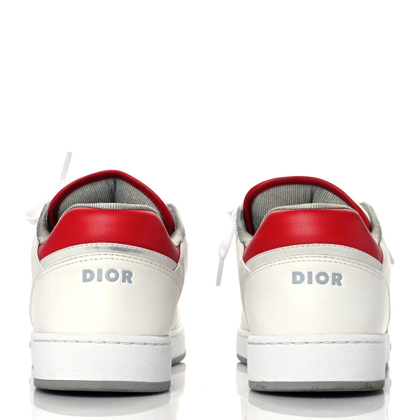 Smooth Calfskin Oblique Galaxy Perforated Mens B27 Low Top Sneakers 45 White Red