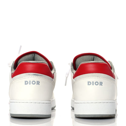 Christian Dior Smooth Calfskin Oblique Galaxy Perforated Mens B27 Low Top Sneakers 45 White Red 5 of 5