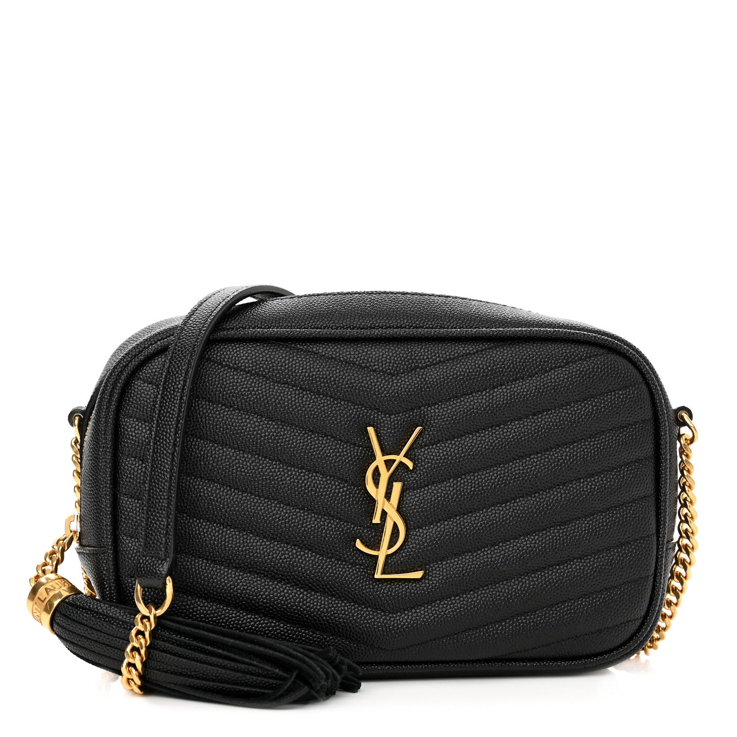 Saint Laurent Grain De Poudre Matelasse Monogram Mini Lou Camera Bag Black 1 of 12