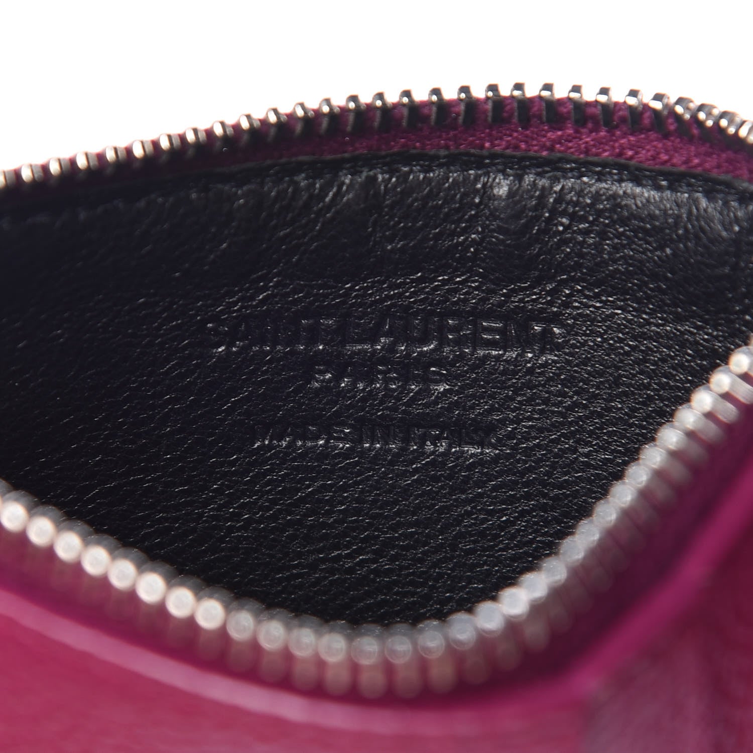 Saint Laurent Grained Calfskin 5 Fragments Zip Pouch Card Holder Pivoine 6 of 8