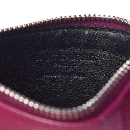 Saint Laurent Grained Calfskin 5 Fragments Zip Pouch Card Holder Pivoine 6 of 8