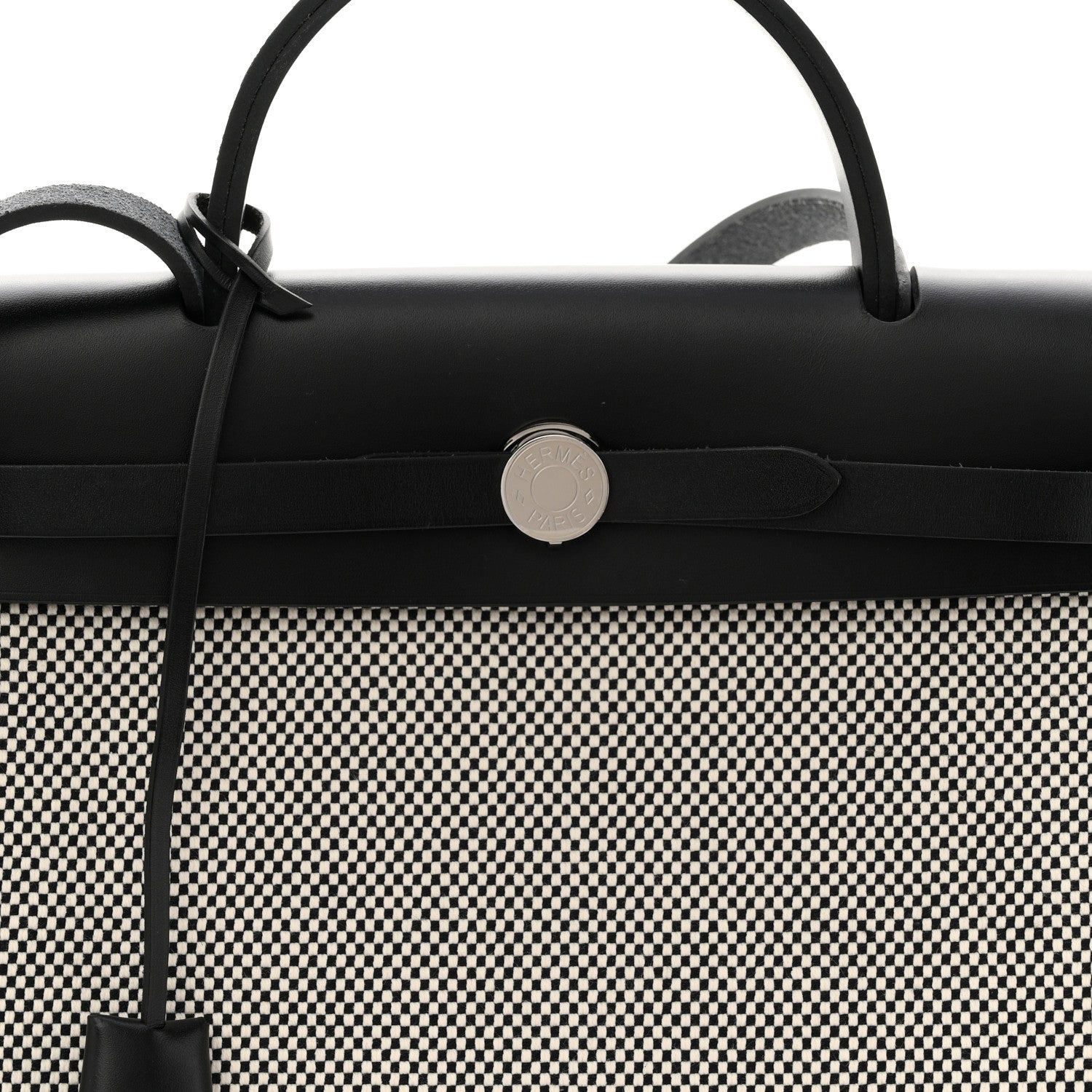 Hermes Vache Hunter Criss Viking Herbag Zip Retourne 31 PM Ecru Black 16 of 19