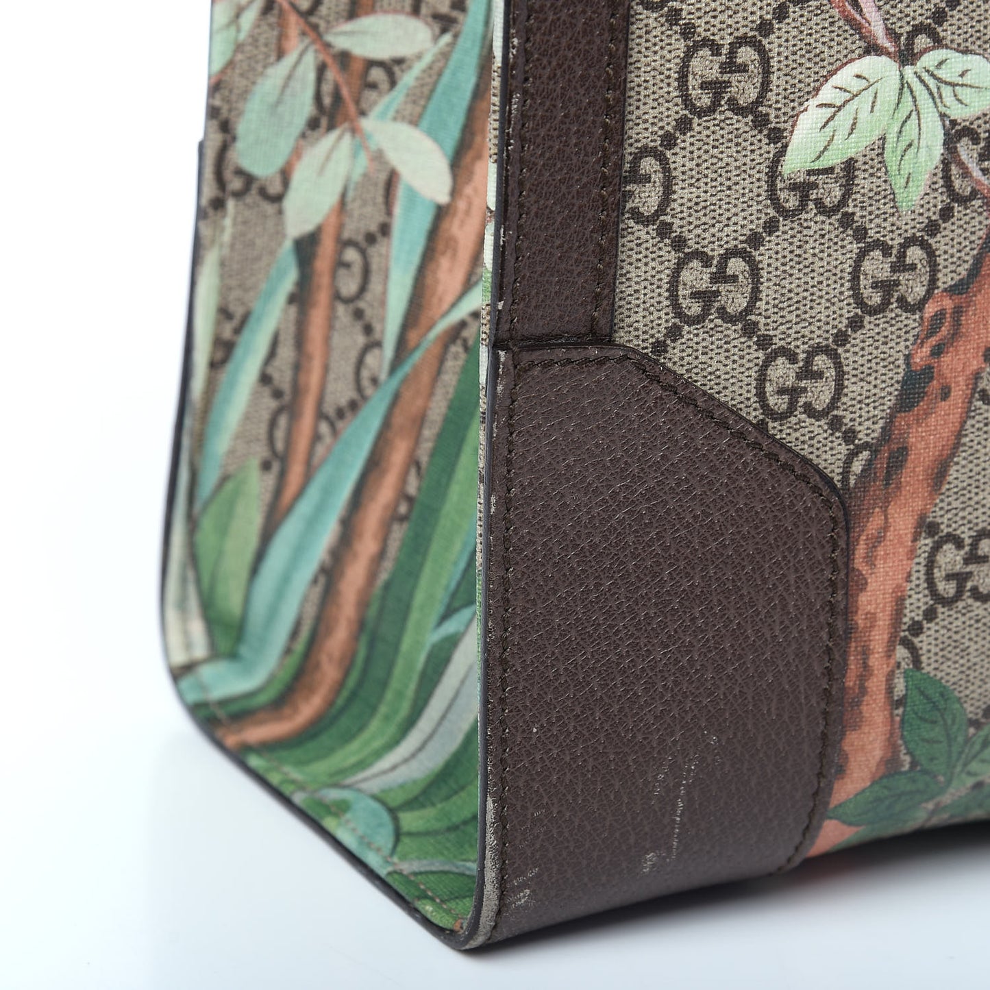 GG Supreme Monogram Tian Web Vertical Tote Beige Multicolor New Acero