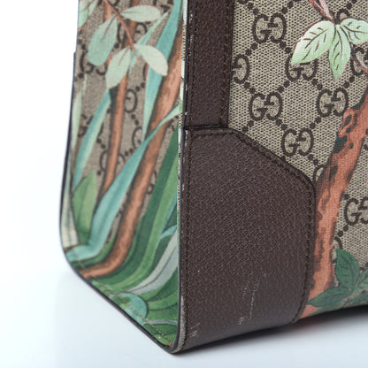 Gucci GG Supreme Monogram Tian Web Vertical Tote Beige Multicolor New Acero 12 of 14