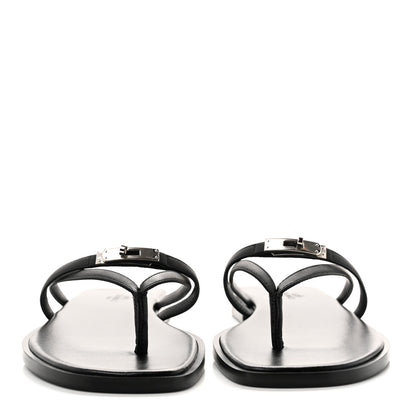 Hermes Calfskin Miss Sandals 38 Black 3 of 9