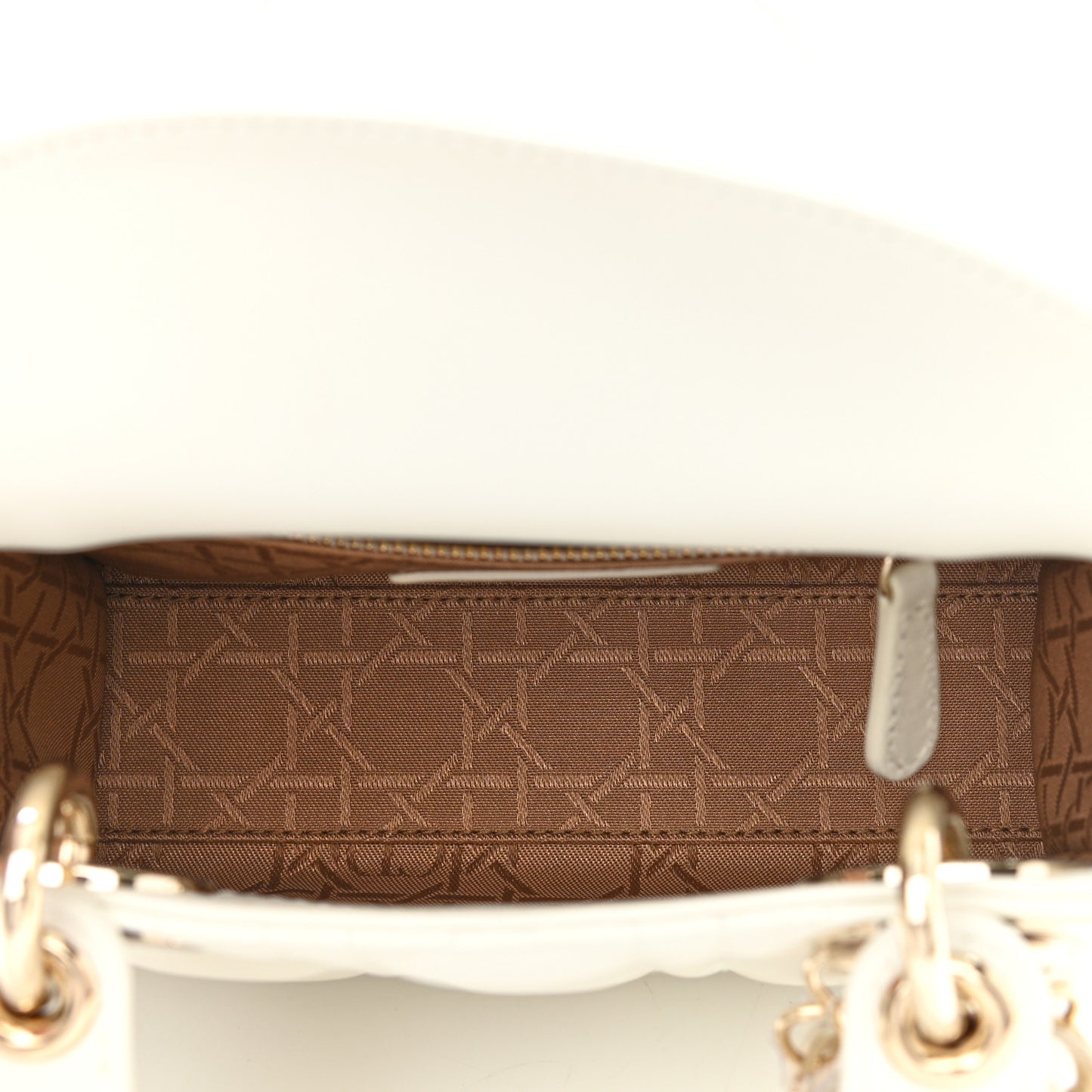 Lambskin Cannage Mini Lady Dior White