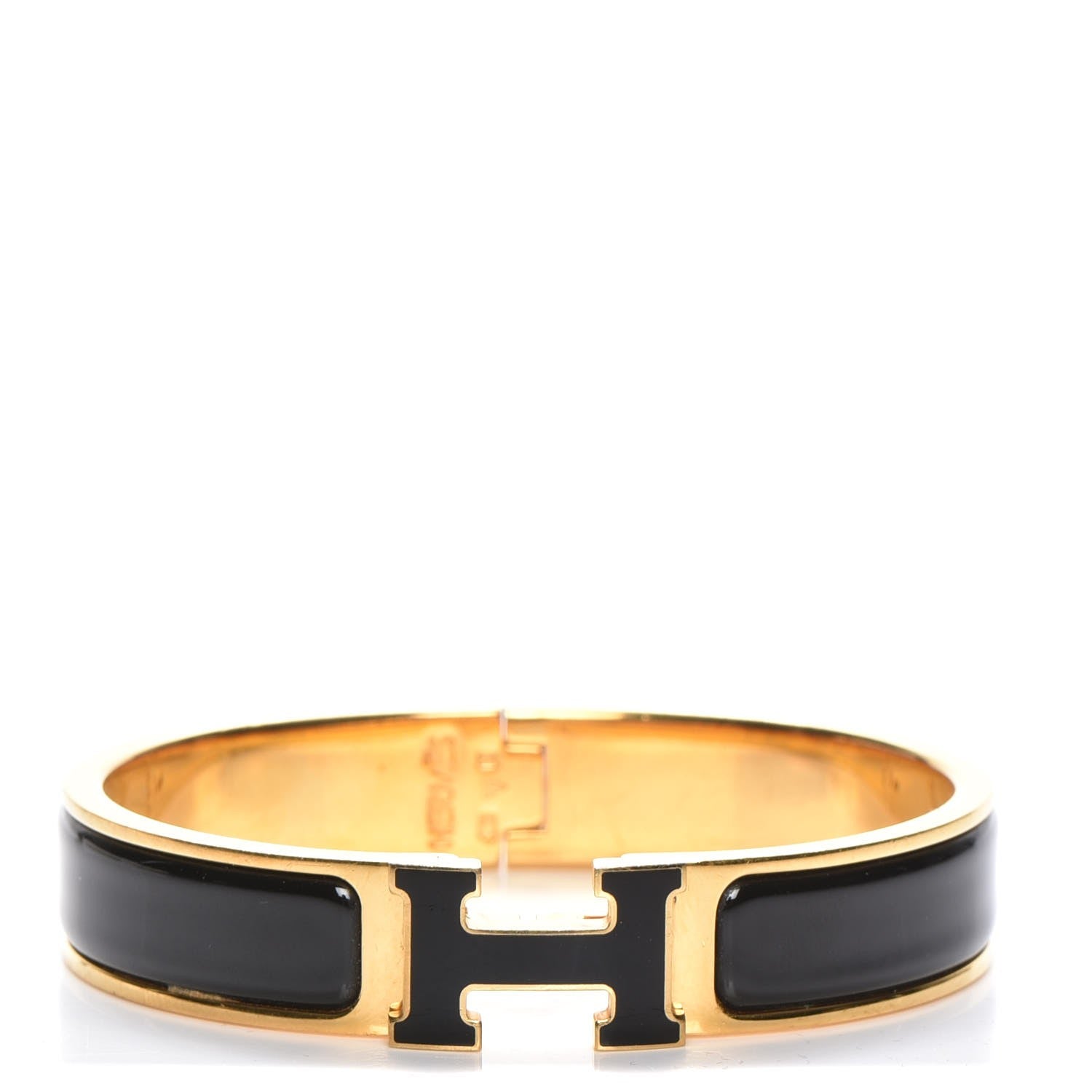 Hermes Enamel Narrow Clic Clac H Bracelet PM Black 1 of 5