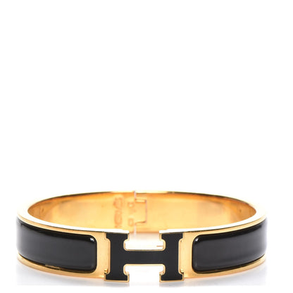 Hermes Enamel Narrow Clic Clac H Bracelet PM Black 1 of 5