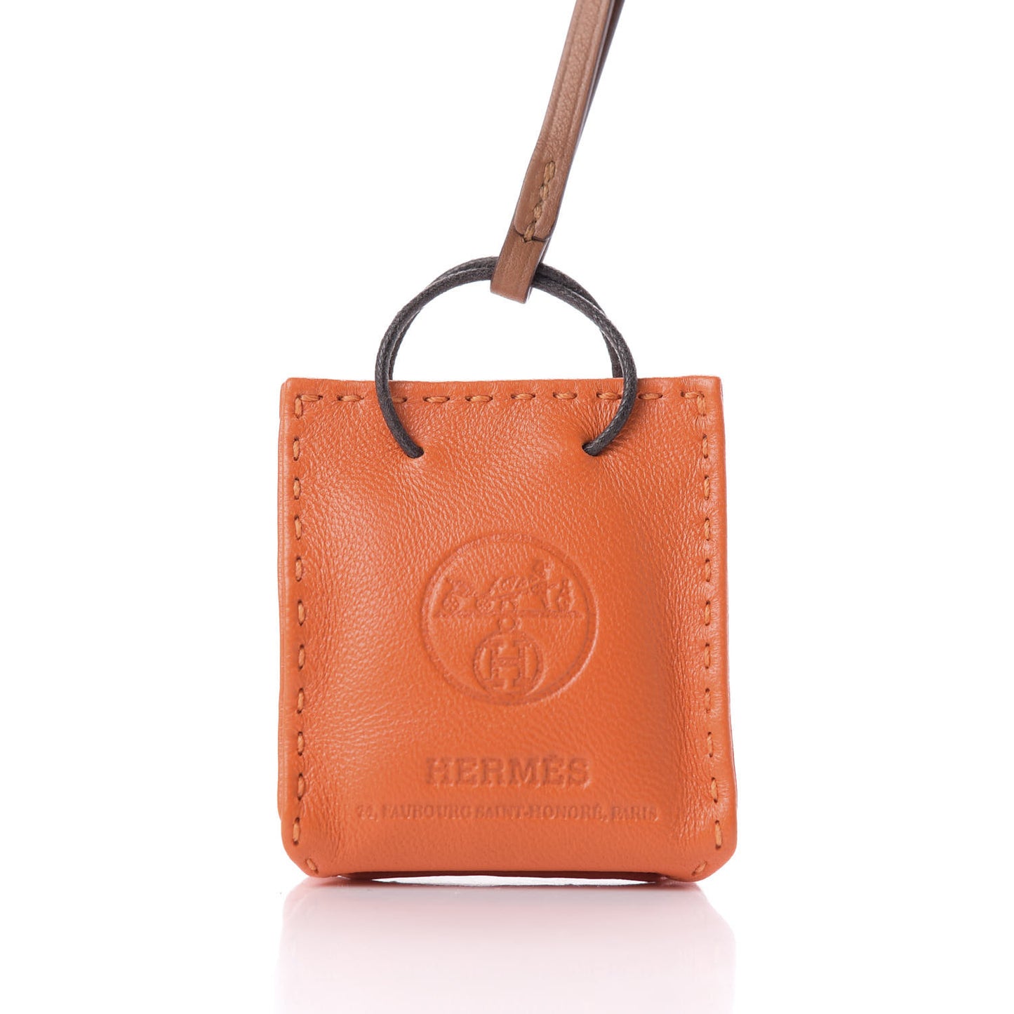 Milo Lambskin Swift Shopping Bag Charm Feu Gold