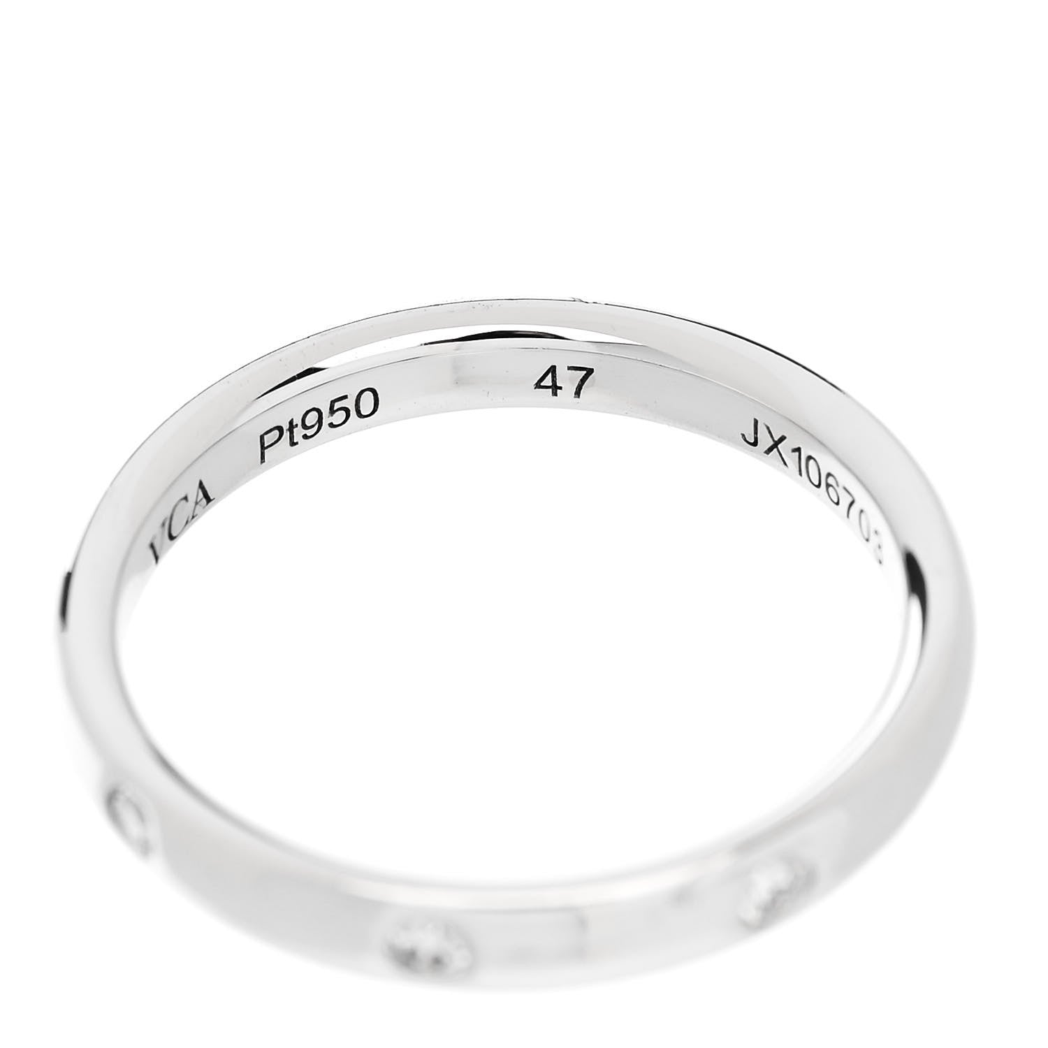 Van Cleef & Arpels Platinum Diamond Tendrement Etoiles Wedding Band Ring 47 4 4 of 4