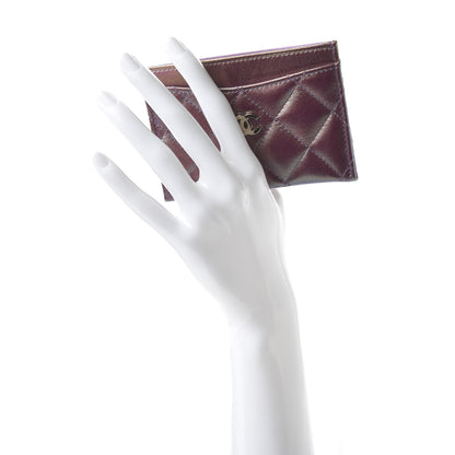 Chanel Iridescent Lambskin Quilted Card Holder Purple 2 of 10