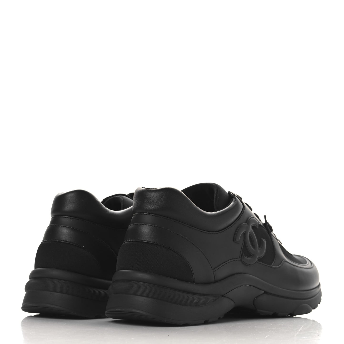 Lambskin Fabric CC Uniform Mens Sneakers 46 Black