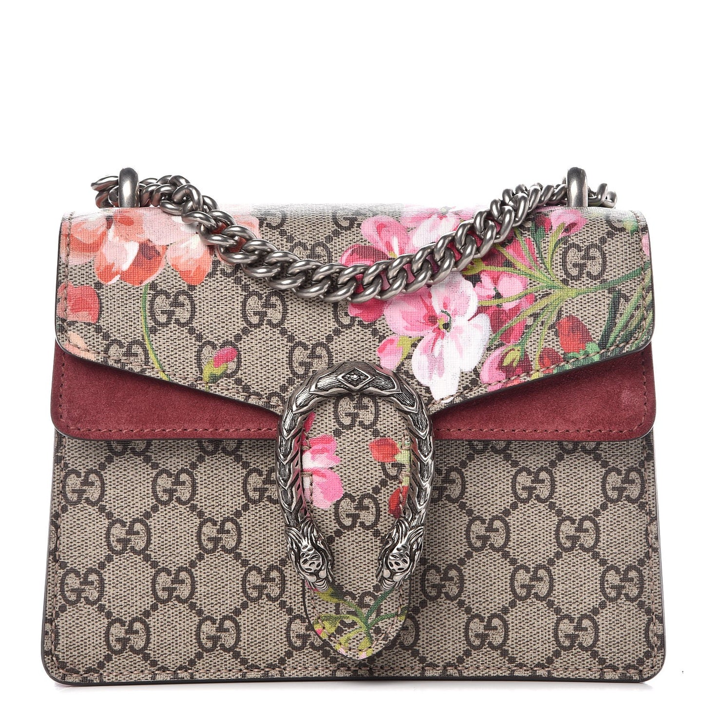 GG Supreme Monogram Blooms Mini Dionysus Shoulder Bag Beige Multicolor Dry Rose