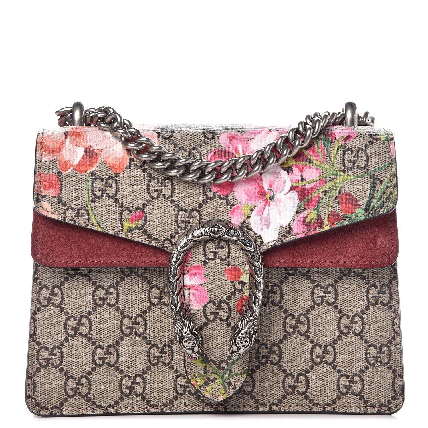 Gucci GG Supreme Monogram Blooms Mini Dionysus Shoulder Bag Beige Multicolor Dry Rose 1 of 8