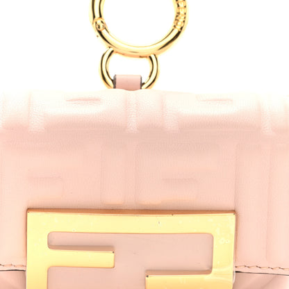 Fendi Nappa Matisse FF Embossed Nano Maxi Buckle Baguette Charm Rosa Quarzo 7 of 9