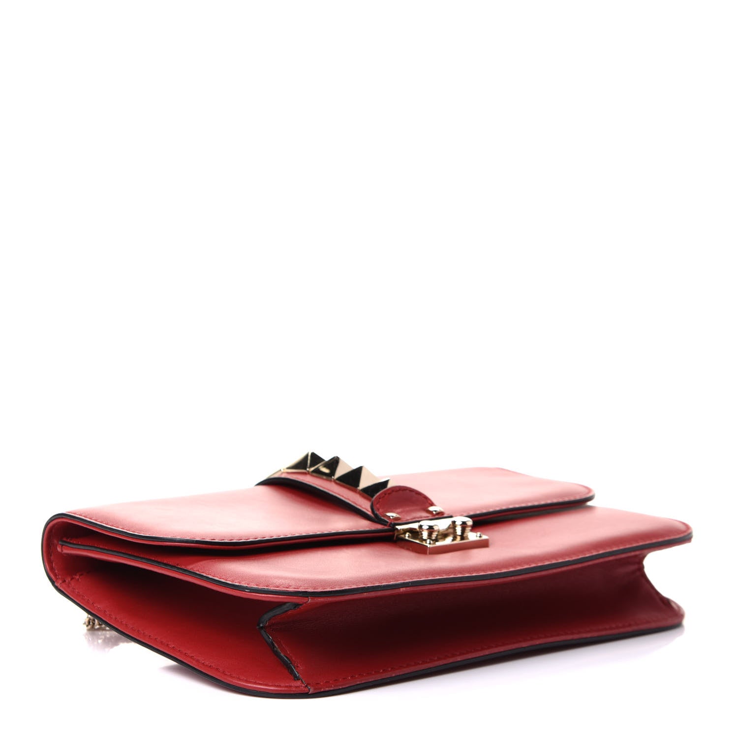 Valentino Garavani Vitello Medium Glam Lock Rockstud Flap Rubino 5 of 12