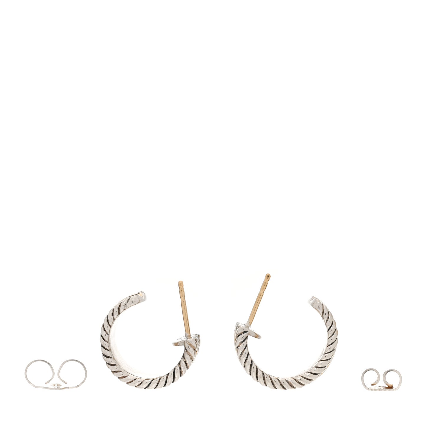 Sterling Silver 14K Yellow Gold 16mm Cable Classics Hoop Earrings