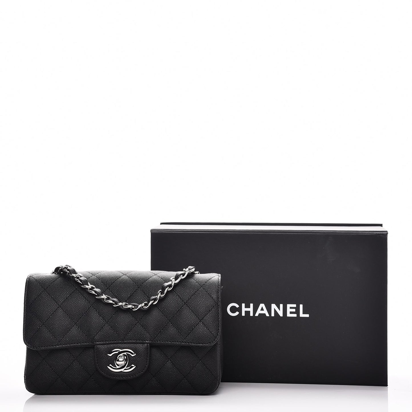 Caviar Quilted Mini Rectangular Flap Black