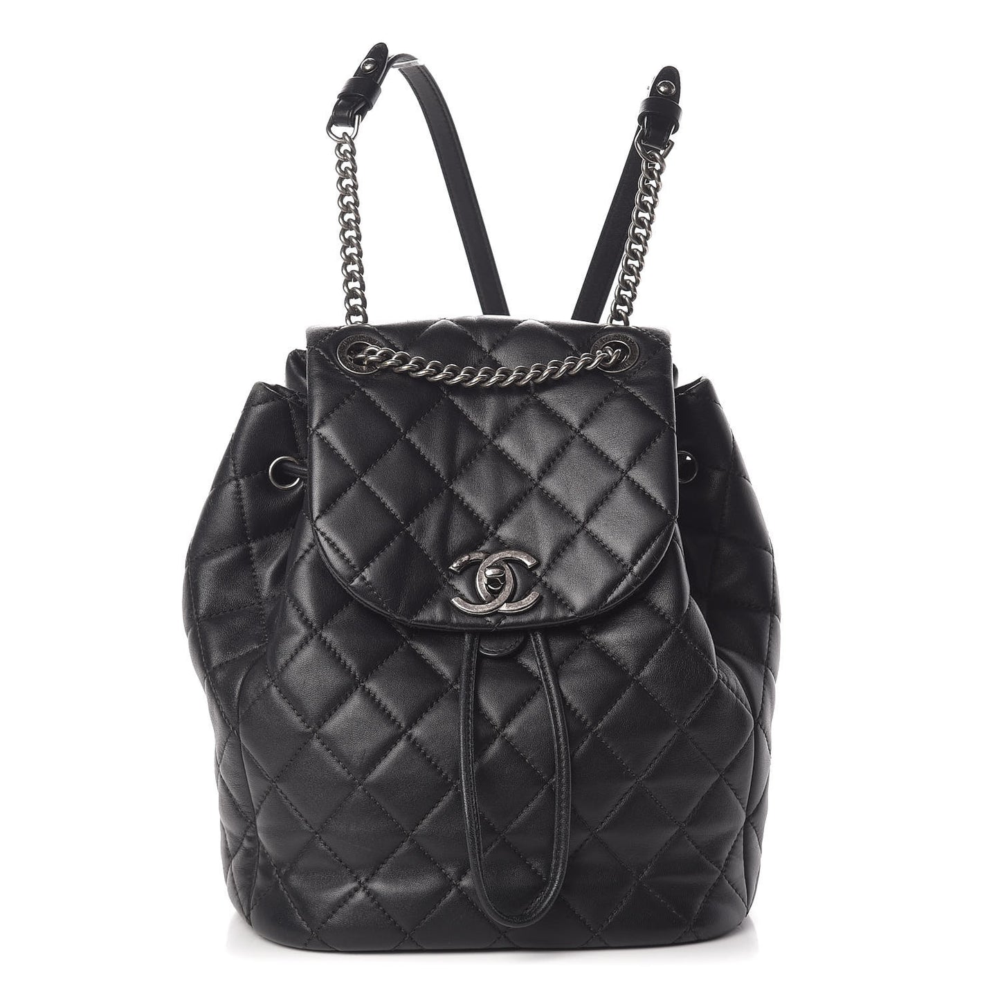 Lambskin Quilted Daily Supple Backpack Black