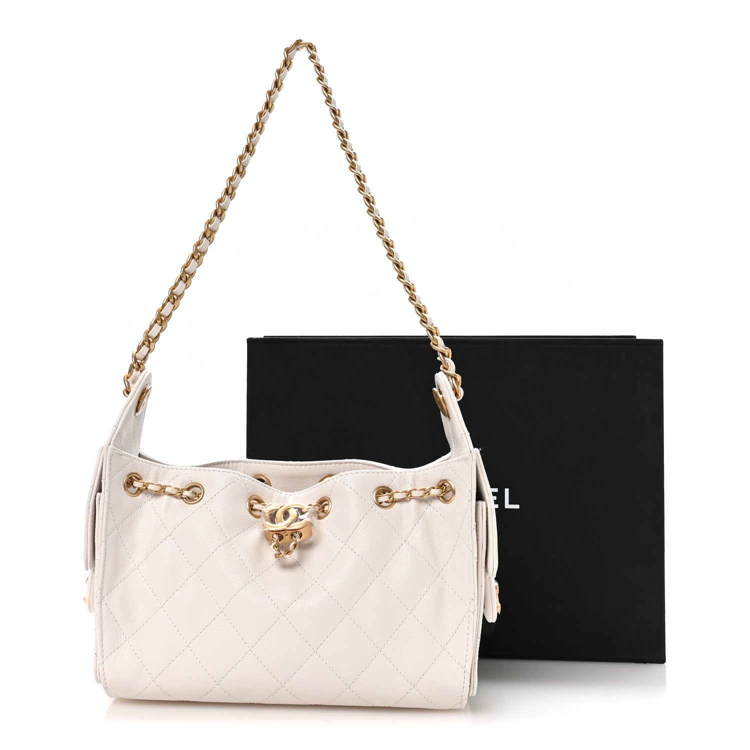 Chanel Caviar Quilted Mini Chanel 25 Handbag White 1831438