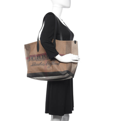 Burberry Coated Canvas Mega Check Medium Doodle Tote Black 2 of 15