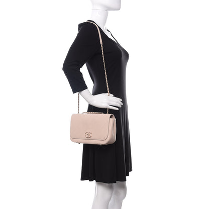 Chanel Calfskin Stitched Medium Covered CC Flap Bag Light Pink 3 of 12