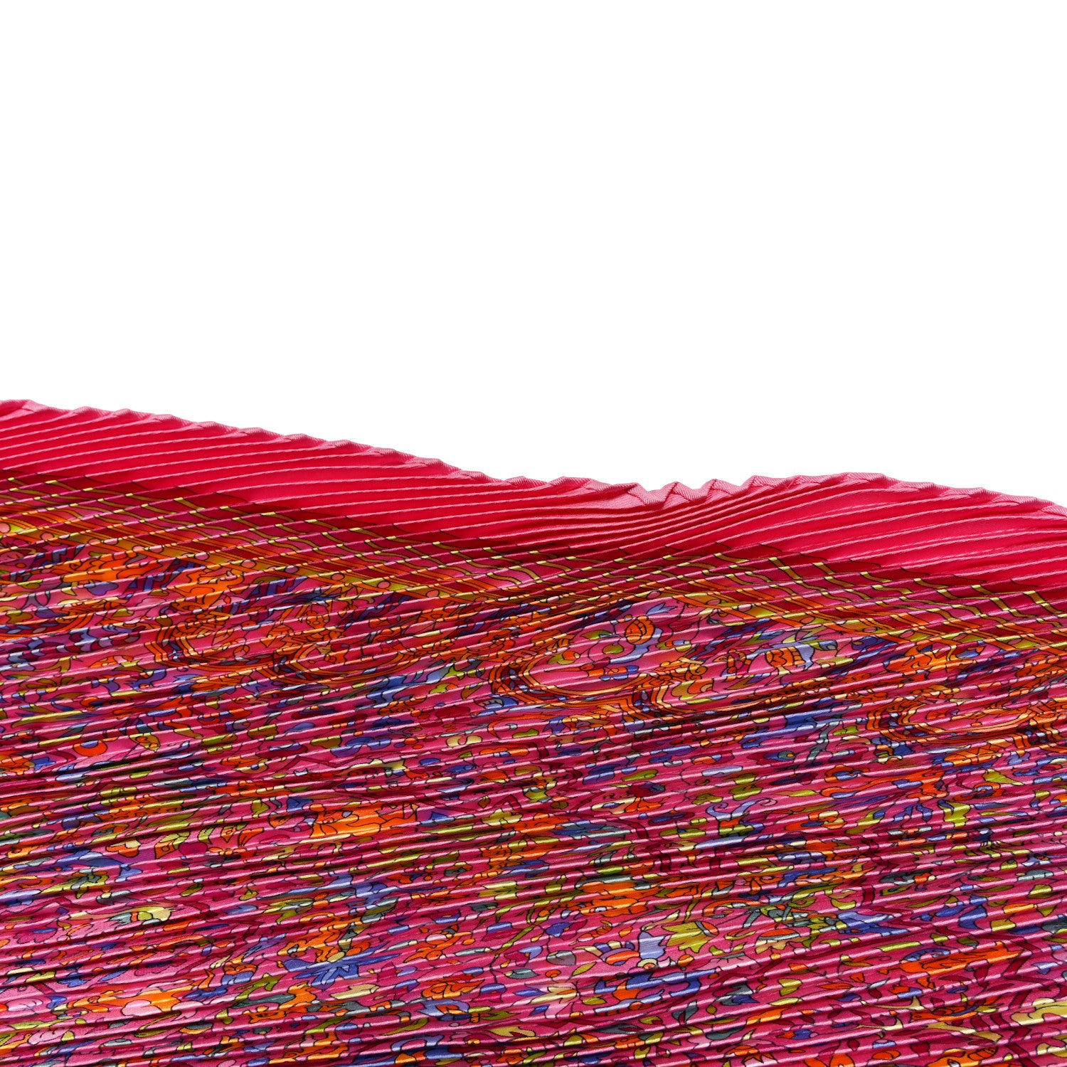 Hermes Silk Plisse Les Jardins D'Armenie Scarf Pink Multicolor 3 of 3