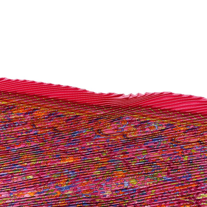Hermes Silk Plisse Les Jardins D'Armenie Scarf Pink Multicolor 3 of 3