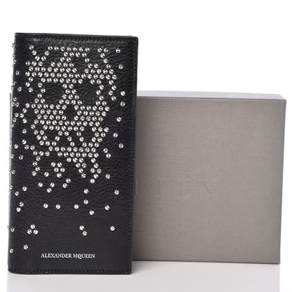 Alexander McQueen Calfskin Studded Folded Long Wallet Black 10 of 10