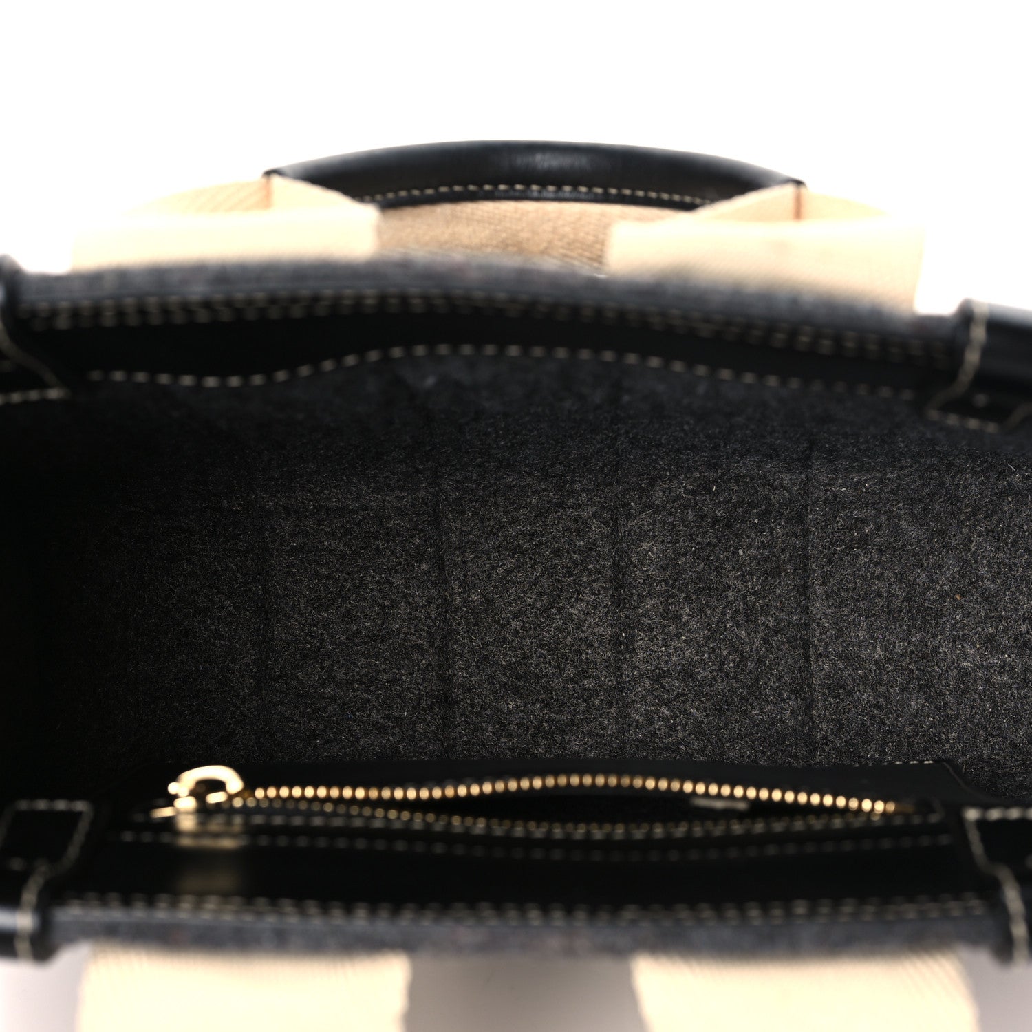 Chloe Felt Calfskin Small Woody Ribbon Tote With Strap Cashmere Grey 6 of 11