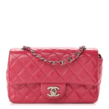 Chanel Patent Quilted Mini Rectangular Flap Fuchsia 1 of 11