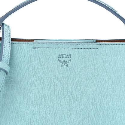 MCM Grained Calfskin Mini Tote Light Blue 9 of 9