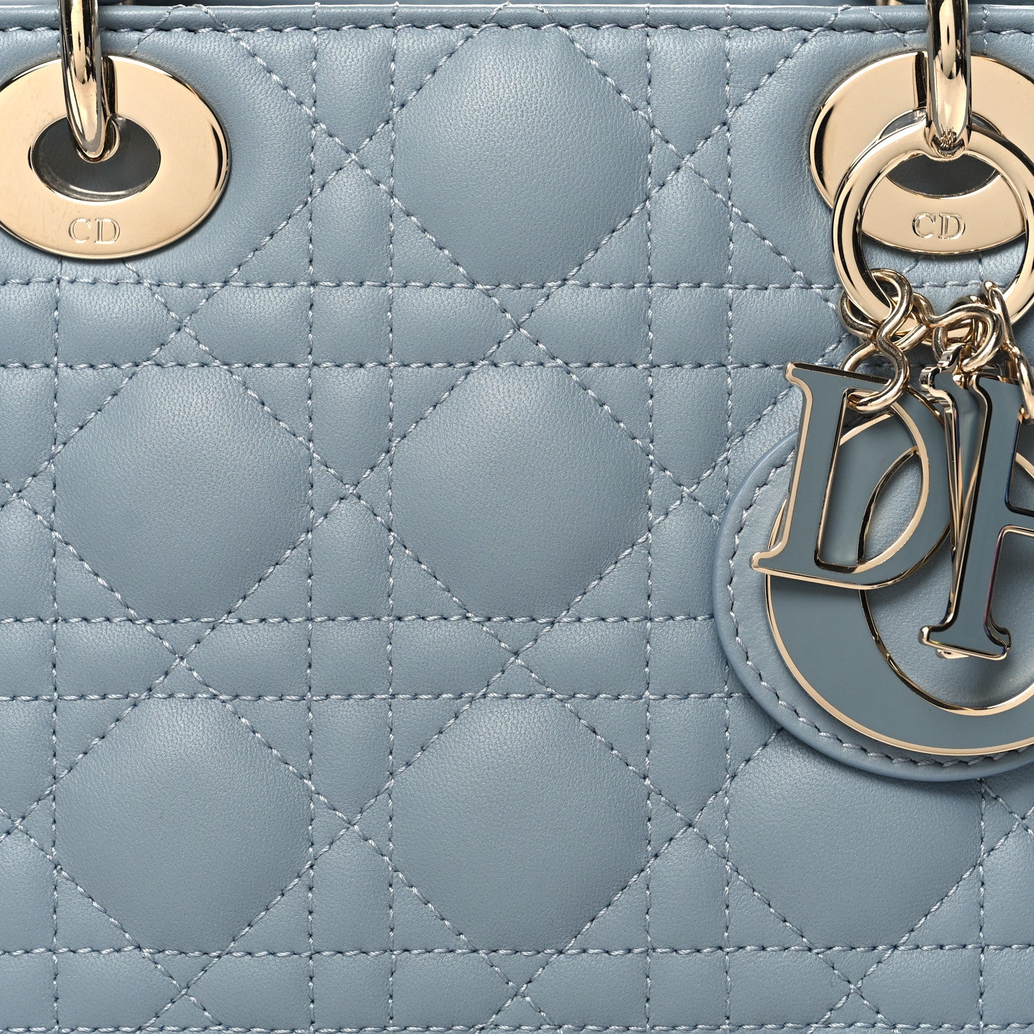 Christian Dior Lambskin Cannage Small My ABCDior Lady Dior Cloud Blue 8 of 11