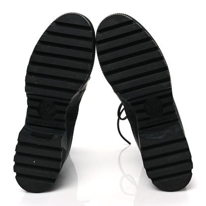 Louis Vuitton Suede Calfskin Monogram Checkpoint Platform Desert Boots 36 Black 5 of 6