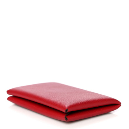 Hermes Evercolor Verso Calvi Card Case Rouge Piment Rouge Coeur 8 of 10