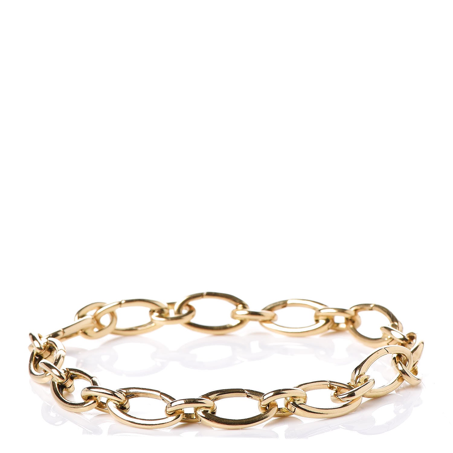 Tiffany 18K Yellow Gold Clasping Oval Link Bracelet 1 of 5