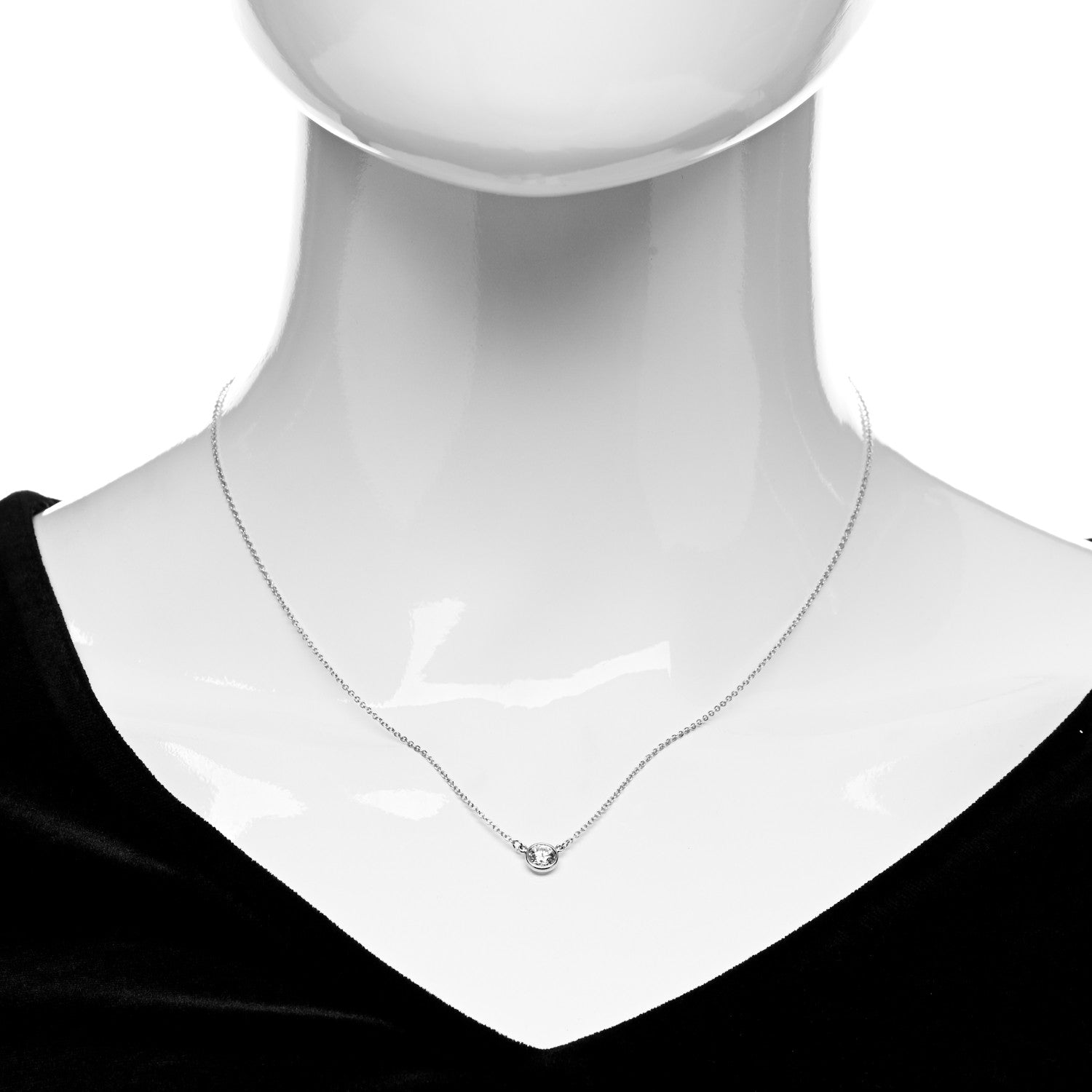 Tiffany Platinum Diamond .40ct Elsa Peretti Diamonds by the Yard Pendant Necklace 2 of 5