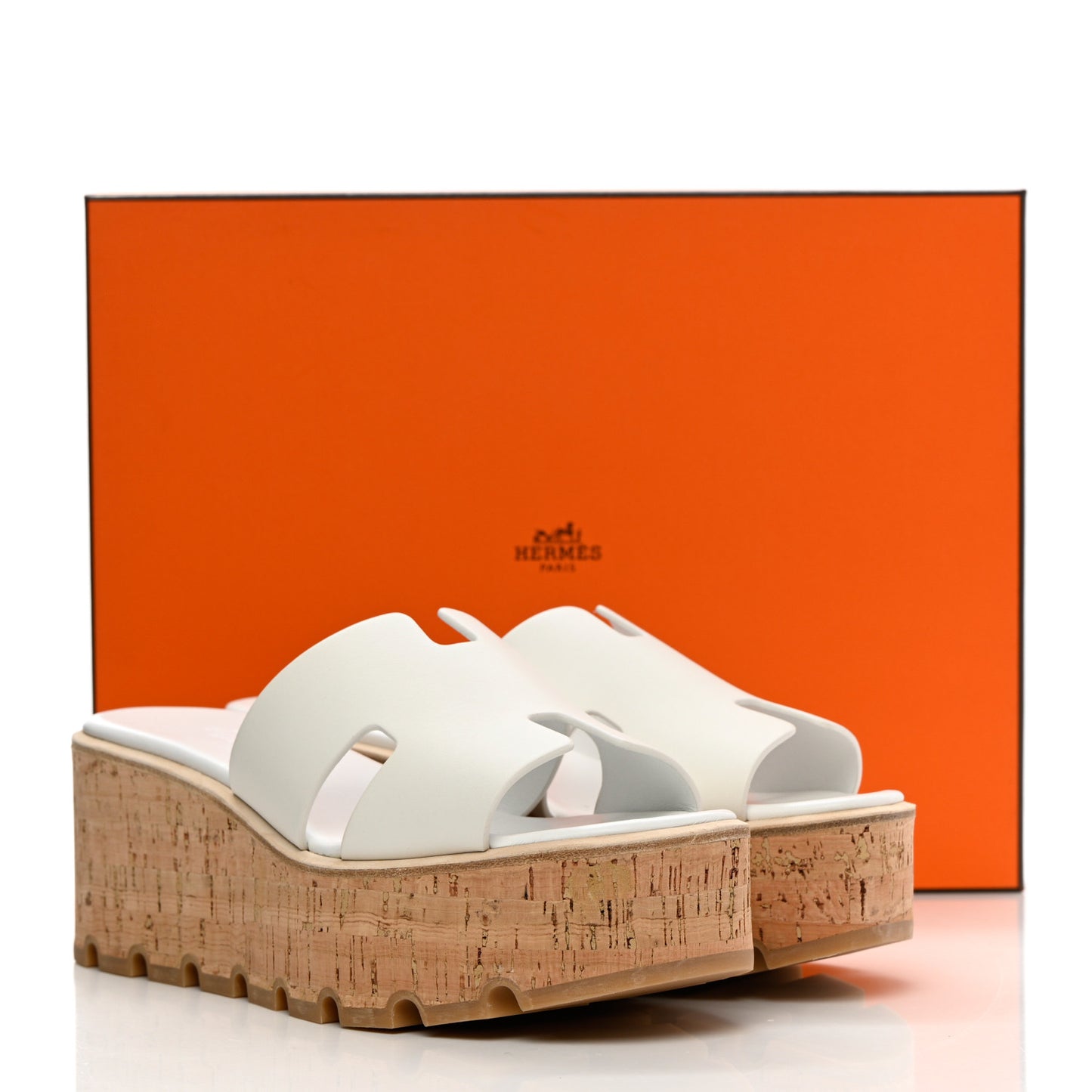 Calfskin Cork Eze 30 Sandals 38 White