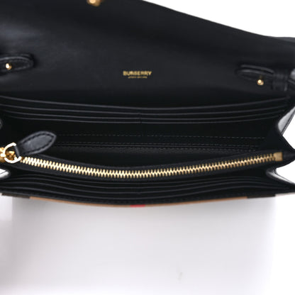 Burberry Calfskin House Check Hannah Wallet with Detachable Strap Black 5 of 8