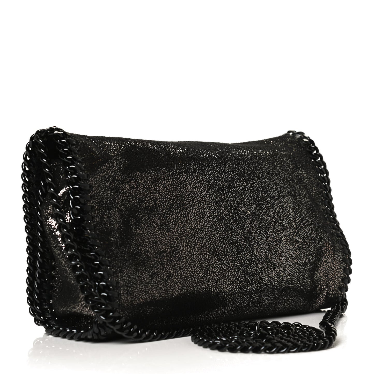 Chamois Shiny Dotted Falabella Crossbody Black