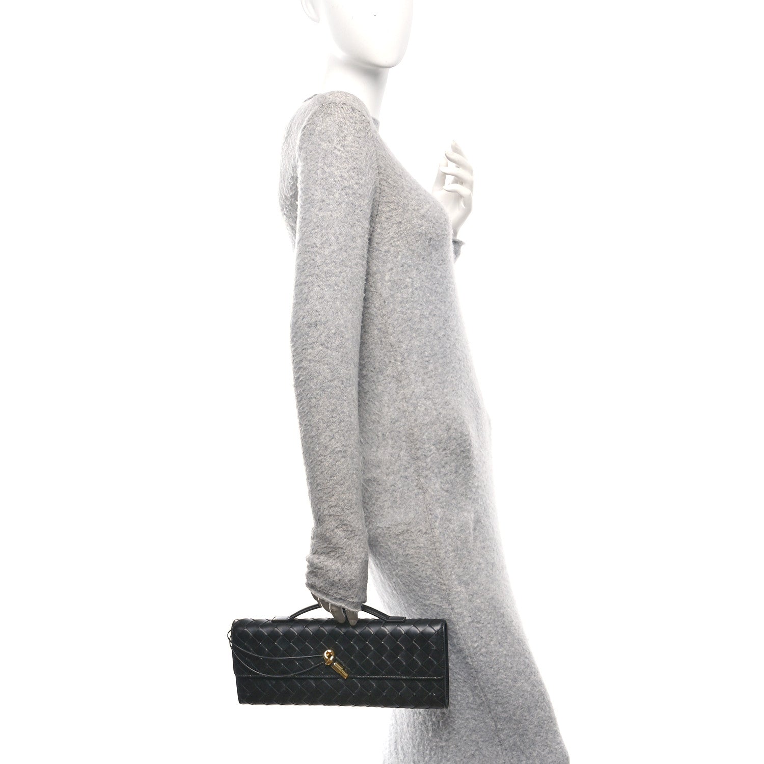 Bottega Veneta Nappa Intrecciato Long Andiamo Top Handle Clutch Black 2 of 10